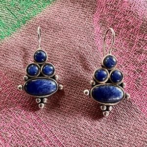 Sterling silver and lapis earrings